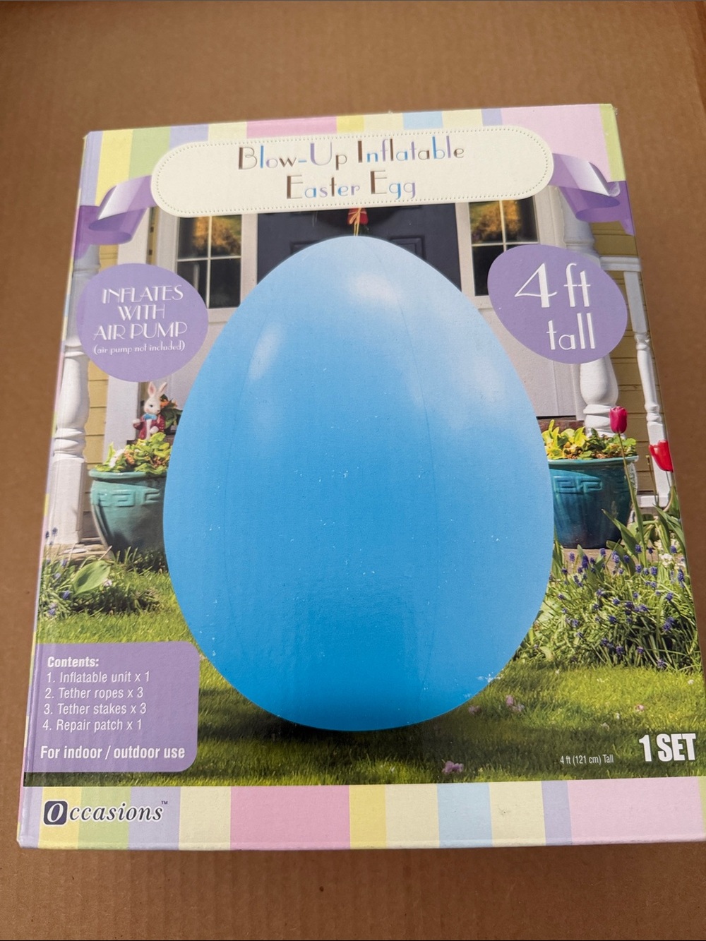 Occasion Blue Inflatable Easter Egg Decoration
